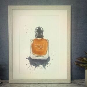 Armani Fragrance Painting, Cologne, Fragrance Bottle Art, Watercolor Print
